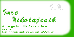 imre mikolajcsik business card